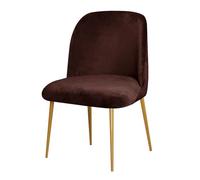 Dark Brown Velvet Dining Chair Covers Set of 1/2/4/6 Curved Semi-Circle Back Protector Slipcovers for Dining Room Chairs Stylish Seat Covers for Modern Homes