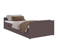 (dark brown) vidaXL Bed Frame with Drawers Solid Wood Pine Bedstead Single Multi Colours