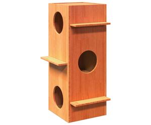 (dark brown) vidaXL Cat House 43x43x90 cm Solid Wood Pine cat house indoor cat furniture