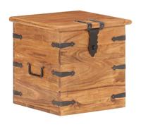 (dark brown) vidaXL Chest Storage Trunk Box Hall Bench Cabinet Organiser Solid Acacia Wood
