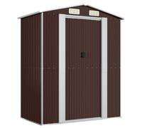 vidaXL Garden Shed Dark Brown 192x108x223 cm Galvanised Steel, Brown