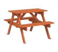 (dark brown) vidaXL Picnic Table for 4 Kids with Umbrella Water Play Table Solid Wood Fir