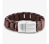 Dark Brown Wide Leather Bracelet OSB-2356SBN Bourne and Wilde Brown 17cm