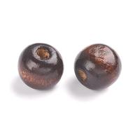 Dark Brown Wood Plain Round Beads 10mm- Rustic, Charming for Jewellery Making and Easy to Work With (Pack of 100+)