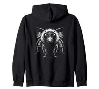 Dark bumblebee macro insect nature portrait forest Zip Hoodie