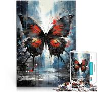 Dark Butterfly in Urban LandscapeAdults 1000 Piece Jigsaw Puzzle Brain Teaser for is ideal as a gift for the whole family 38x26cm
