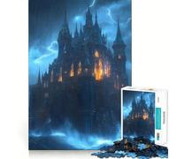 Dark Castle in Storm 1000 Pieces Puzzles for Teenagers Unwind Game Real Thick Enjoyable Challenge Christmas Idea (38x52cm)