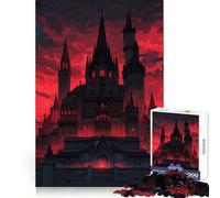 Dark Castle with Red Sky Jigsaw Puzzles 1000 Pieces for Adults Memory Boost Decompress Pattern Assemble Wall Display (50x75cm)