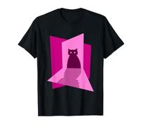 Dark Cat Silhouette Standing in Baby Pink Doorway Light T-Shirt