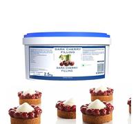 Dark Cherry,Chunky Apple, Red Cherry Fruit Filling Tub 2.5kg - Dessert Fillings for Cakes and Pastries - Rich Fruit Filling (Dark Cherry Filling 2.5kg)