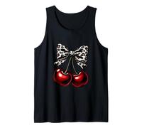 Dark Cherry Leopard Ribbon Bow Coquette Aesthetic Tank Top