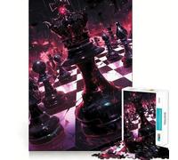 Dark Chessboard King 1000 Piece Jigsaws for Teenagers Casual Game Creative Play Fun Activity Home Accent (50x75cm)