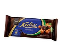 Dark Chocolate Bar with Whole Hazelnuts (100g) - Estonian Brand Kalev [Pack of 2]
