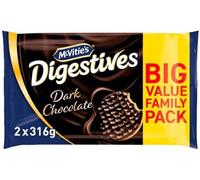 Dark Chocolate Digestives Biscuits Twin Pack 2x316g (Pack Of 2) Delicious And Tasty Perfect For Sharing With Friends And Family