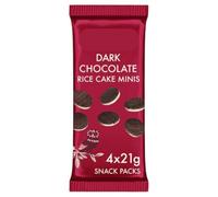Dark Chocolate Rice Cake Minis, 4 x 21g Snack Packs, Gluten Free, Vegan, 102 Calories per Pack