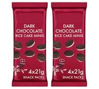 Dark Chocolate Rice Cake Minis, (4 x 21g) X 2 Snack Packs, Gluten Free, Vegan, 102 Calories per Pack