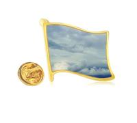 Dark Clouds Overcast Vast Wind Weather Golden Metal Flag Lapel Pin Badge
