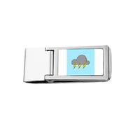 Dark Clouds Thunder Rain Slim Money Clip Stainless Holder Pocket Wallet