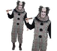 Dark Clown Vintage Clown Scary Mens Halloween Fancy Dress Outfit IT