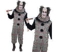Dark Clown Vintage Clown Scary Mens Halloween Fancy Dress Outfit IT
