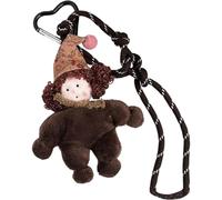 (Dark Coffee) Keychain Charm Plush,Portable Purse Pendant | Cute Keychain Accessories for Backpacks, Bags, Curly Hair Doll Purse Car Key Ring Charm Pendant