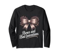 Dark Coquette Gothic Bows and Bad Intentions Feminine Long Sleeve T-Shirt