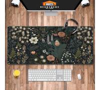 Dark Cottagecore Computer Mat, Floral Desk Mat, Botanical MousePads, Vintage Wildflower Nature Desk Decor, Garden Desk Pad, Keyboard Laptop Mat, Desktop Mat, Gift for Plants Lover, 35.4”x15.7”x0.12