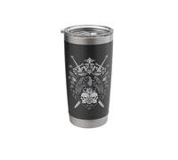 Dark Crest with Crow and Skulls - Gothic Stainless Steel Insulated Tumbler