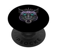 Dark Crocodile King Crowned with Purple Roses PopSockets Adhesive PopGrip