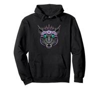 Dark Crocodile King Crowned with Purple Roses Pullover Hoodie