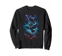 Dark Crow Bird Lightning Gothic Nature Art Sweatshirt