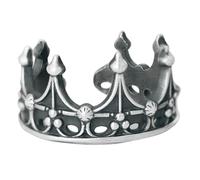 Dark Crowns Opening Rings Adjustable Size Vintage Theme Design Alloy Texture Suitable for All Fingers Gothic