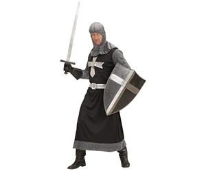 Dark Crusader - Black/Silver Costume Medium for Medieval Knight Fancy Dress