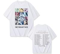 Dark Cute Fashion The Trilogy Tour Cotton T-Shirt, Loose Fit Comfortable Unisex Short Sleeve Tee (White,M)