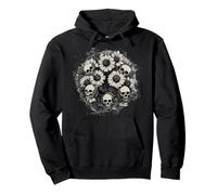Dark Dead Daisy with Skulls Pullover Hoodie