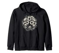 Dark Dead Daisy with Skulls Zip Hoodie