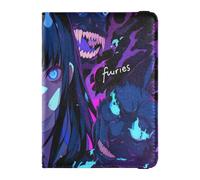 Dark Demon Anime Leather Passport Holder Covers Case for travel Vaccine Case Protector Cover Passport for men Waterproof