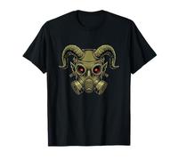 Dark Demon Mask with Horns Apocalypse Fantasy T-Shirt