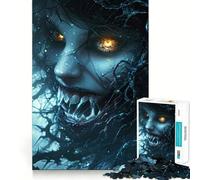 Dark Demonic Entity Jigsaw Puzzles 1000 Piece for Teenagers Cognitive Skill Clear Color Fun Challenge Home Accent (38x26cm)