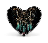 Dark Dream Catcher Heart Pin, Heart Brooch Badge