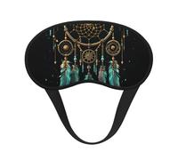 Dark Dream Catcher Sleep Mask for Side Sleeper, Blackout Sleep Eye Mask Comfortable Blindfold Eyeshade Soft Breathable Sleeping Mask with Elastic Strap Silk Eye Covers for Travel