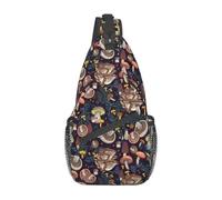 Dark Dream Forest Mushroom Sling Crossbody Chest Bag Men Casual Shoulder Backpack for Travel Cycling Gift