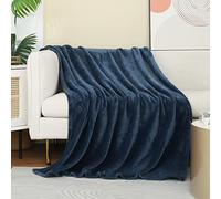 Dark Dusty Blue Stone Blue Throw Blanket Flannel Fleece Throw Size 50 by 60 Inches for Couch Sofa Bed 280GSM,Super Soft Plush Cozy and Luxury Warm Bed Blanket for All Season