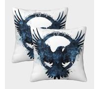 Dark Eagle Cushion Covers Square Blue Logo Pillow Covers Double Sided Cushion Case Square Throw Pillow Case Pillowcase for Sofa Bedroom Living Room Decor 2pcs 50x50cm