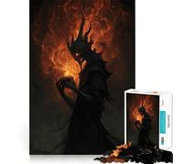 Dark Entity with Fiery Orb 1000 Pieces Jigsaws Adults Puzzles Think Smart Bright Print Home Activity Unique Gift (50x75cm)