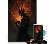 Dark Entity with Fiery Orb Puzzles for Teenagers 1000 Pieces Home Play Tension Relief Home Activity Nice Art (38x26cm)