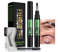 Dark Eyebrow Tint Kit - Semi-Permanent 2 Weeks Lasting Dye, Waterproof Makeup Cream with Brow Cards & Brushes