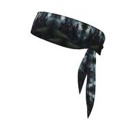 Dark Fairy Tale Castle01 Print Head Tie Headbands Athletic Sweatbands for Men Women Head Tie Sport Bandana for Yoga Gym