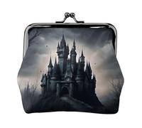 Dark Fairy Tale Castle02 Print Vintage Leather Change Purse Elegant Small Coin Purse for Women Coin Pouch Wallet Mini