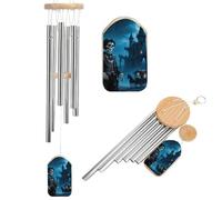 Dark Fairytale Skeleton Carriage Wind Chimes for Outside Memorial Tuned Outdoor Windchimes Large Garden Decor Wind Chime with Melodious Sound for Mom Dad Grandma Home Garden Patio Decor